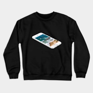 Beach on the phone Summer Crewneck Sweatshirt